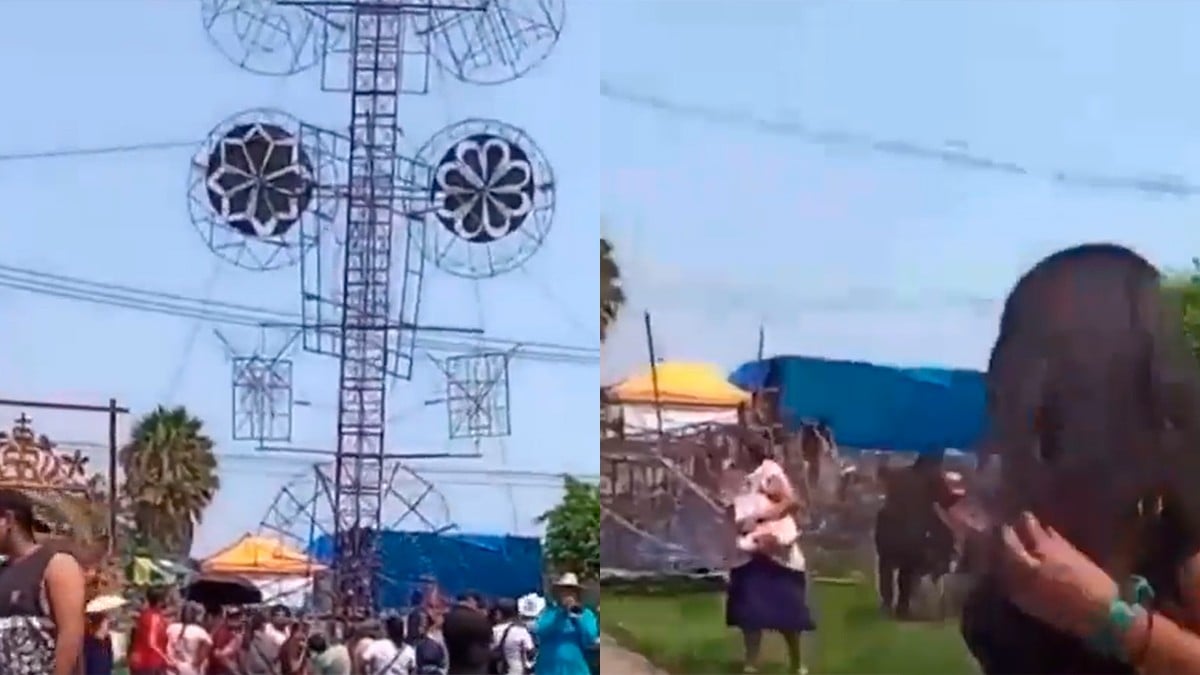 VIDEO Se derrumba castillo de pirotecnia durante festejos patronales, hay dos lesionados