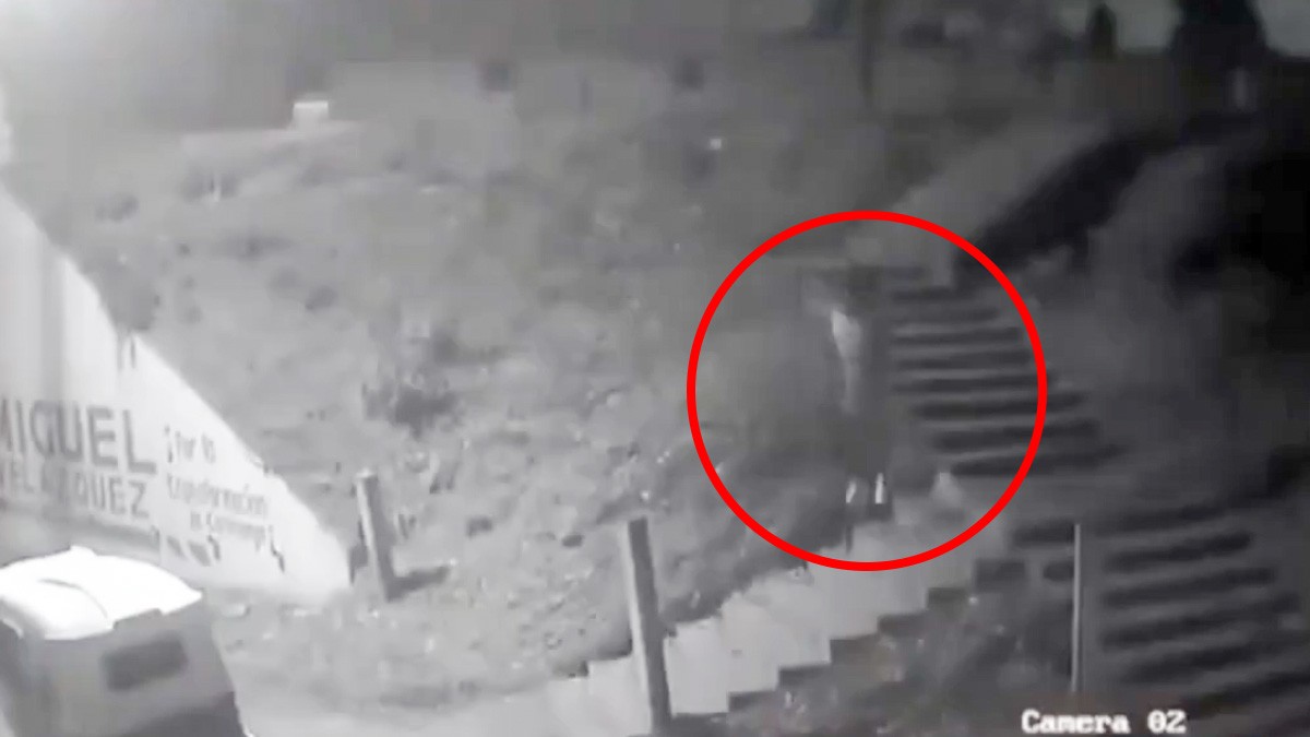 VIDEO Mujer se tira por unas escaleras para evitar que la rapten en la carretera