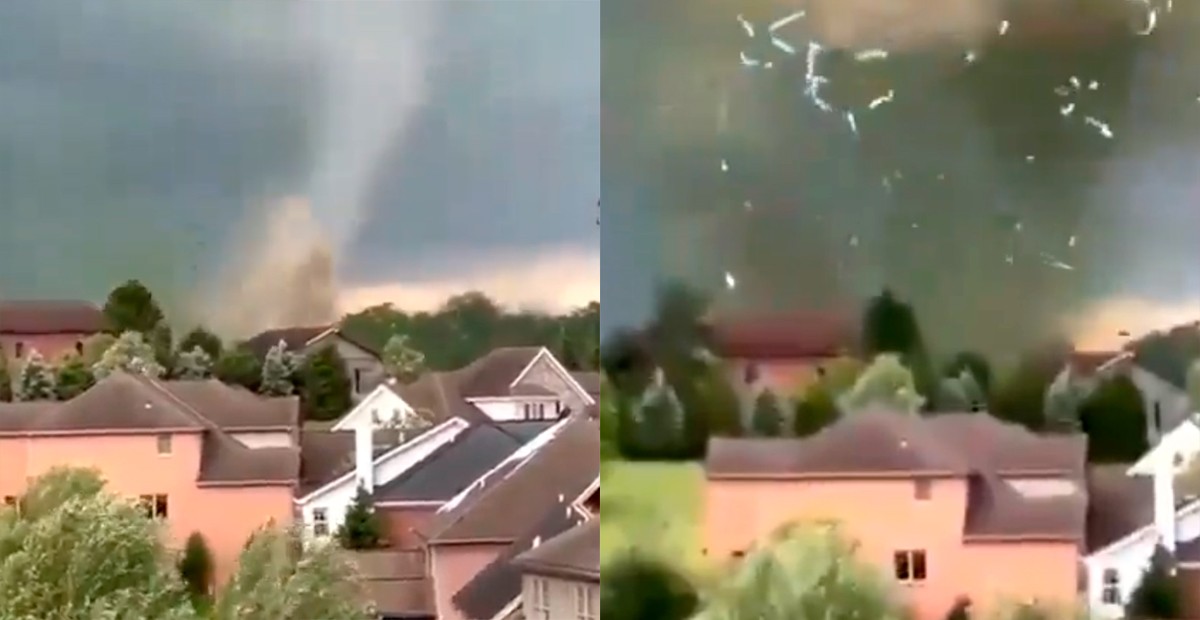 VIDEO Captan tornado destrozando una iglesia ¡con al menos 100 feligreses dentro!
