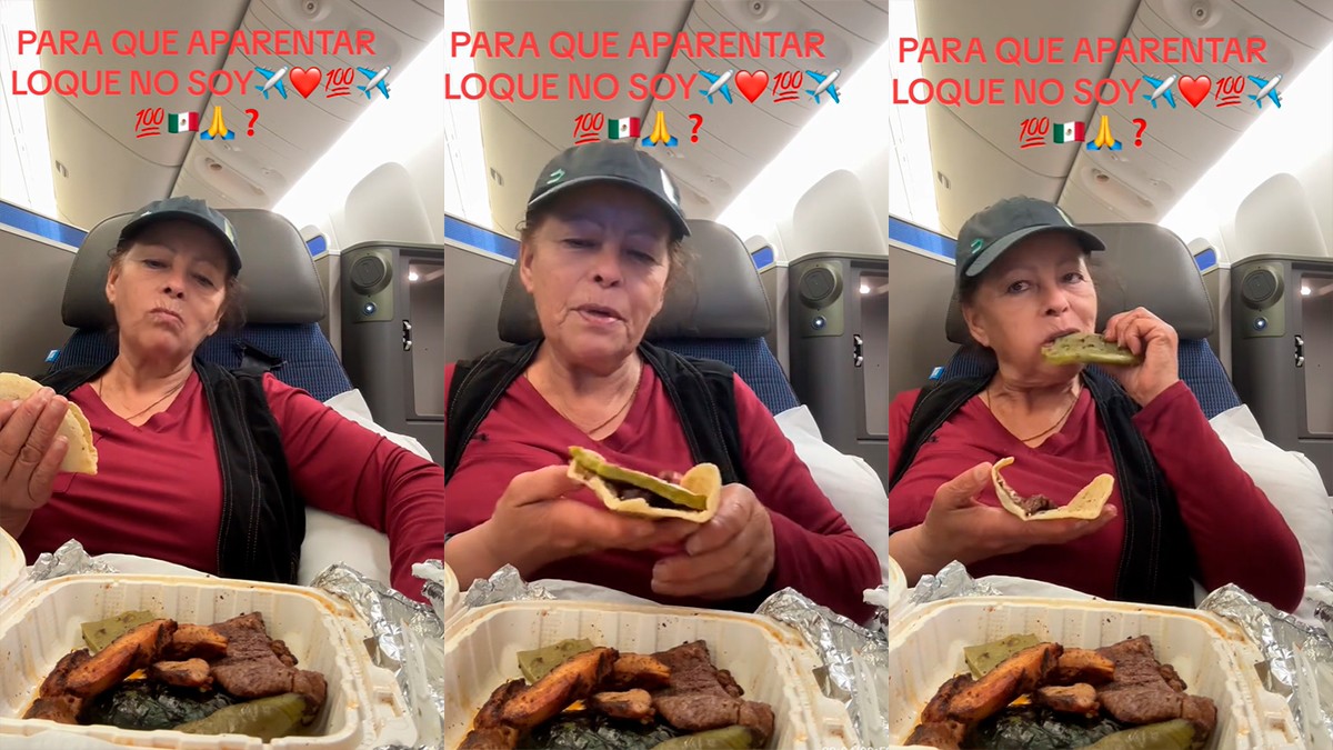 VIDEO Leonesa viaja en primera clase y prepara sus propios tacos de asada ¡en el avión!