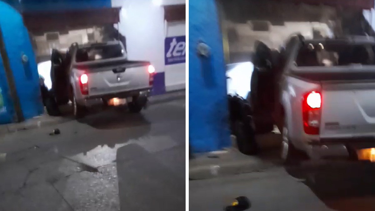 VIDEO Sicarios balean a conductor de una camioneta, pero este acelera y atropella a uno