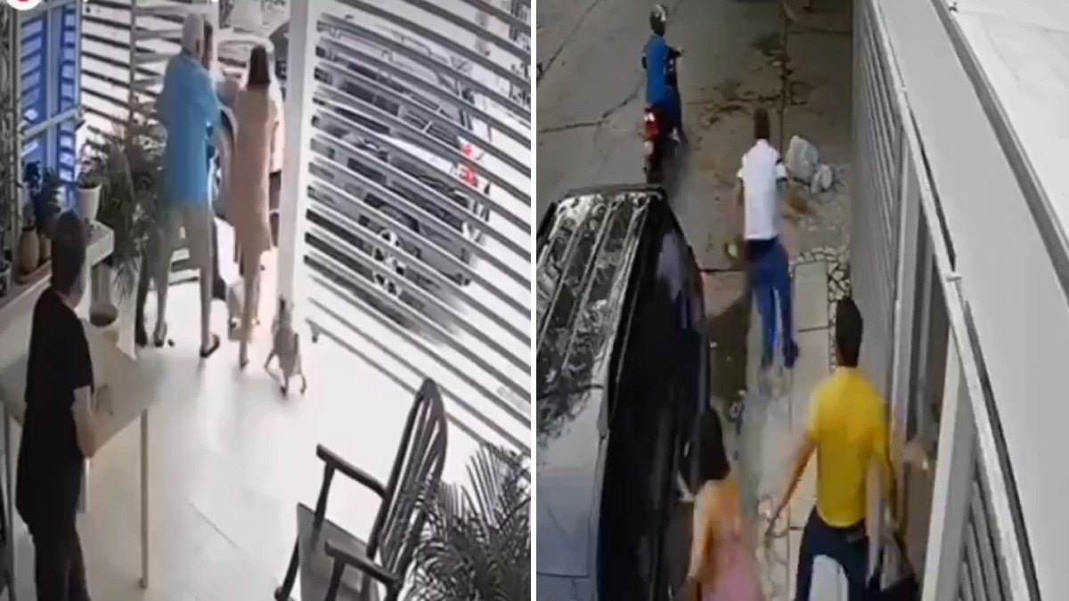 VIDEO ¡Súper mamá! Mujer lanza patada voladora contra ladrón y evita que asalte a su hijo