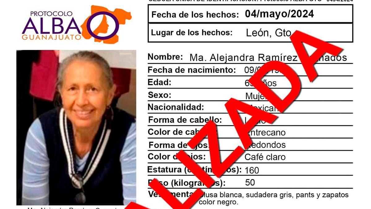 Localizan con vida a Ma. Alejandra Ramírez Granados