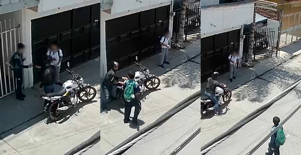 VIDEO Captan asalto a estudiantes a plena luz del día en Villa de las Flores