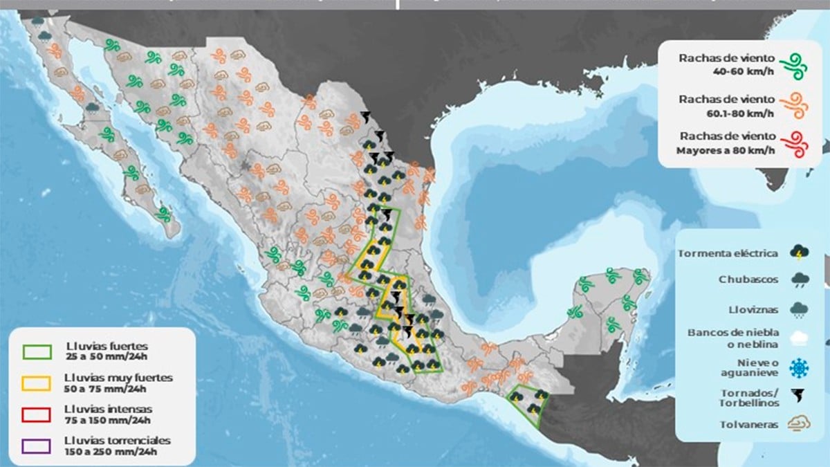 Conagua alerta de lluvias y fuertes vientos este viernes en Guanajuato