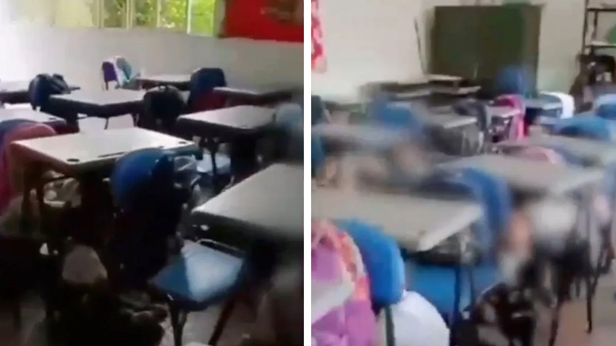 VIDEO Niños rezan bajo sus pupitres mientras ocurre balacera afuera del salón