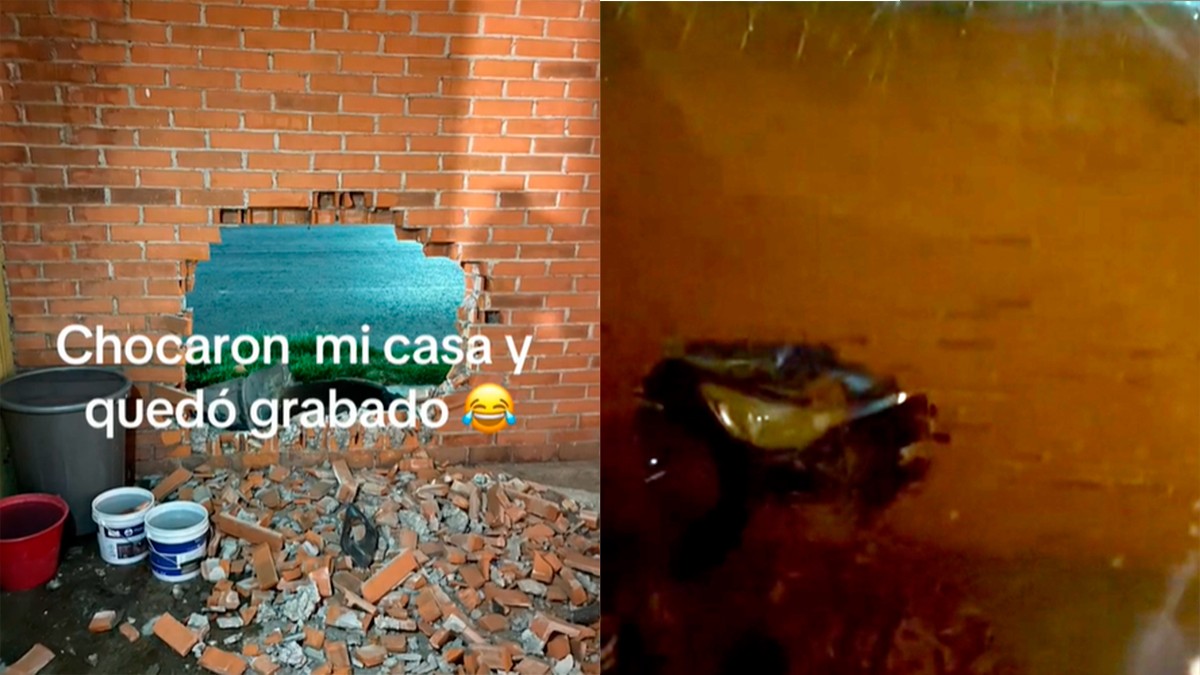 VIDEO Escucha choque, corre para grabar ¡y descubre que fue en su casa!