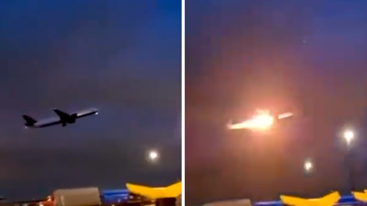 VIDEO Motores de un avión se incendian en pleno despegue y con 389 pasajeros a bordo