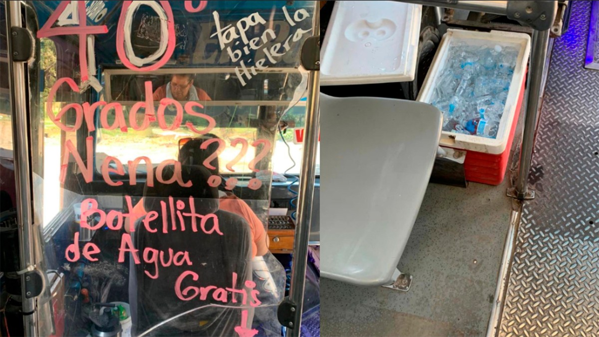 Conductora de camión urbano regala aguas heladas a pasajeros en plena ola de calor