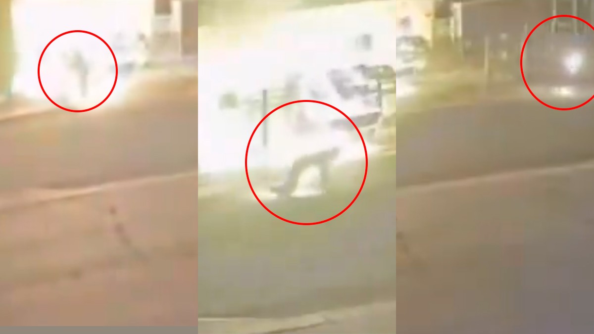 VIDEO Intenta quemar la casa de su expareja, pero el ‘karma’ actuó y termina mal para él