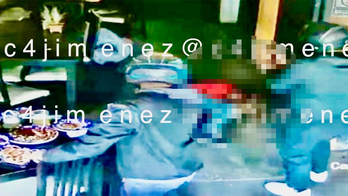 VIDEO Discutían por predio en un restaurante cuando llegan sicarios y matan a hombre