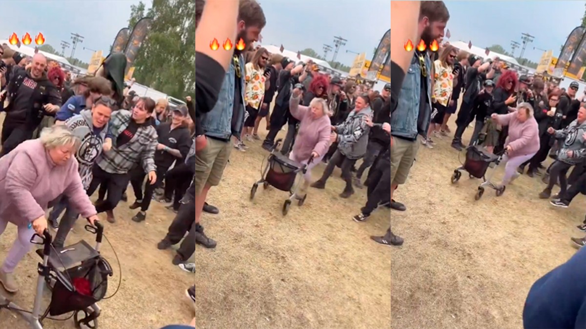 VIDEO Jóvenes se unen para cuidar a abuelita metalera y que ella pueda estar en el slam