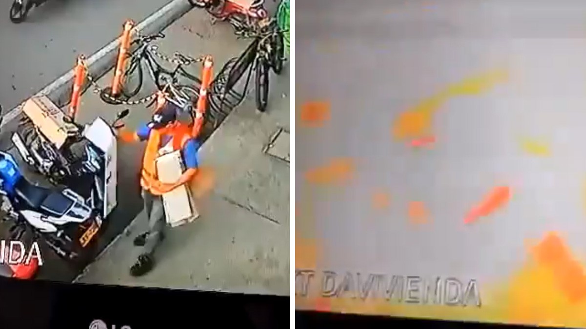 VIDEO Captan explosión de una bomba en una motocicleta; hay seis heridos