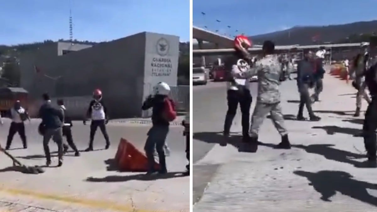 VIDEO ‘Bikers’ evadieron peaje en caseta y golpean a guardias cuando intentaron evitarlo