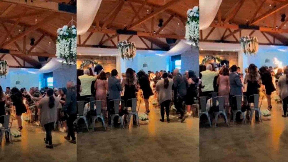 VIDEO Vestido de novia se prende en plena ceremonia y esto pasó