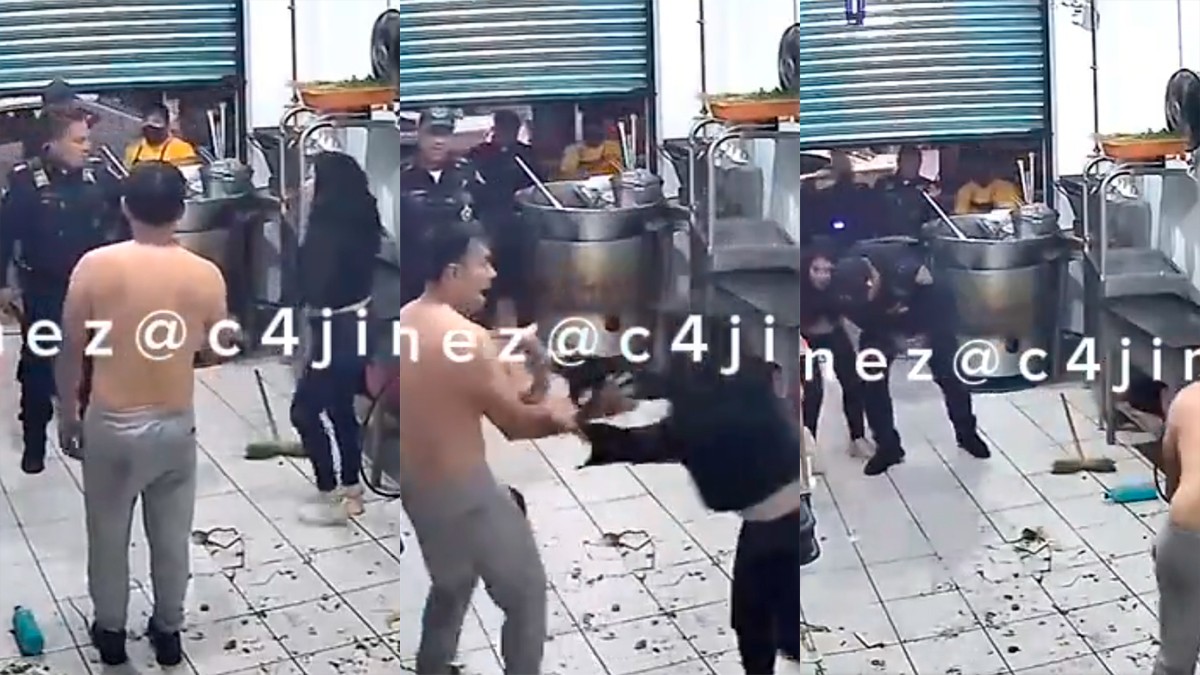 VIDEO Mujer enfurecida apuñala a su esposo frente a policías