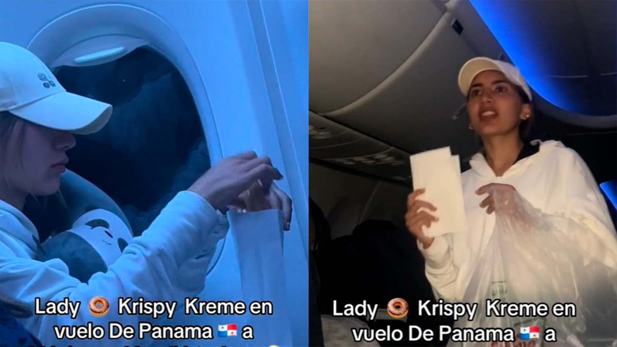 VIDEO Joven decide vender donas en pleno vuelo y ahora la apodan ‘Lady Krispy Kreme’