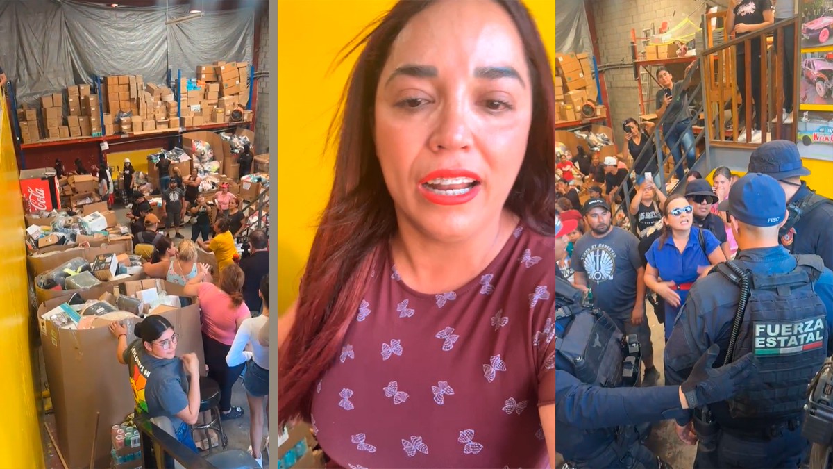 VIDEO Mujer regala toda la mercancía de su negocio antes de que se la lleve el SAT