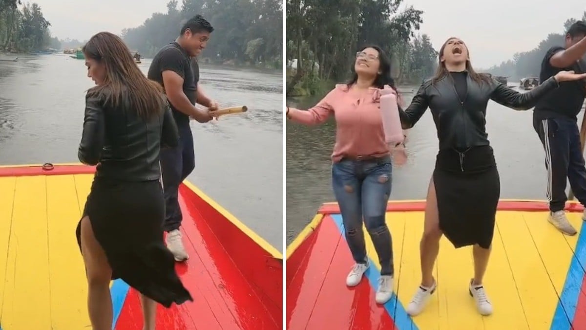 VIDEO Mujeres bailan el “Sangoloteadito” en trajinera de Xochimilco y se hacen virales