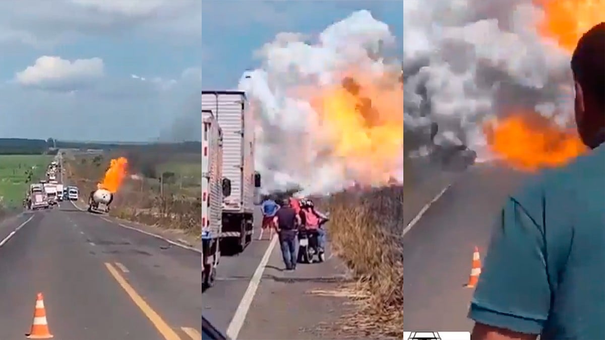 VIDEO Increíble explosión de una pipa de combustible en una carretera deja seis heridos