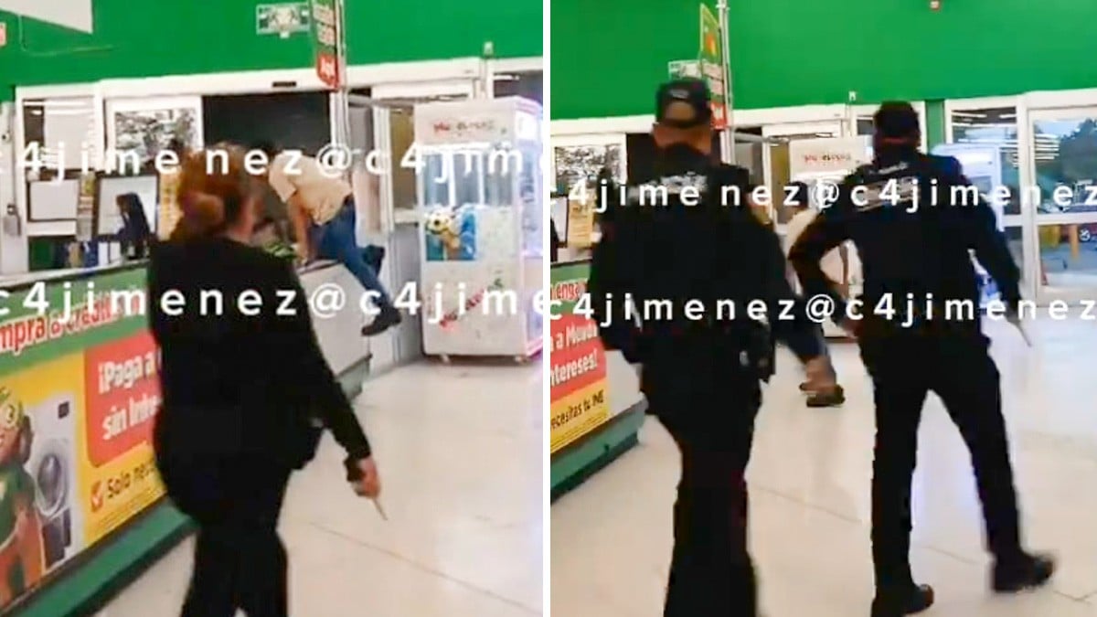VIDEO ‘Cachan’ a fardera robándose cremas en Aurrerá, enfurece y comienza a destruir cosas