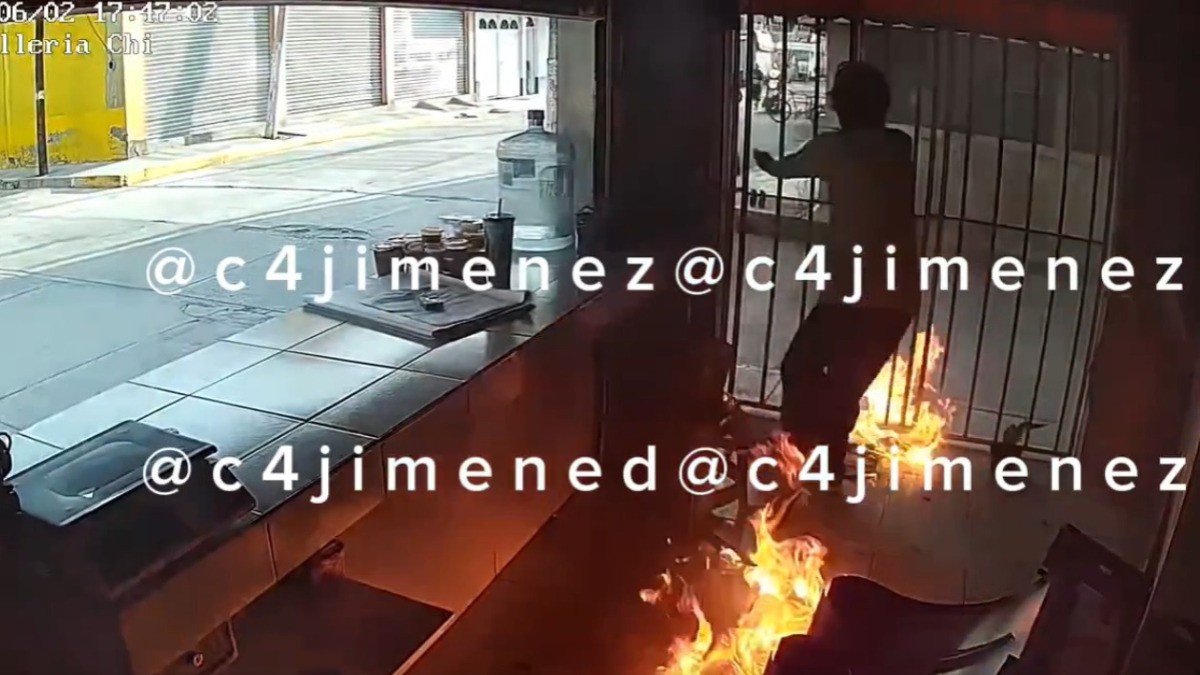VIDEO Captan a extorsionadores al momento de lanzar bomba molotov a tortillería