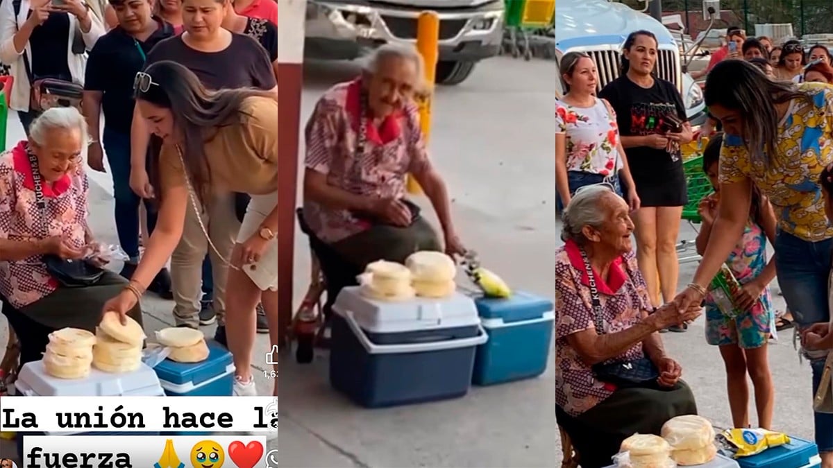 VIDEO Habitantes se organizan para comprarle todos sus quesos a esta abuelita y pasó esto