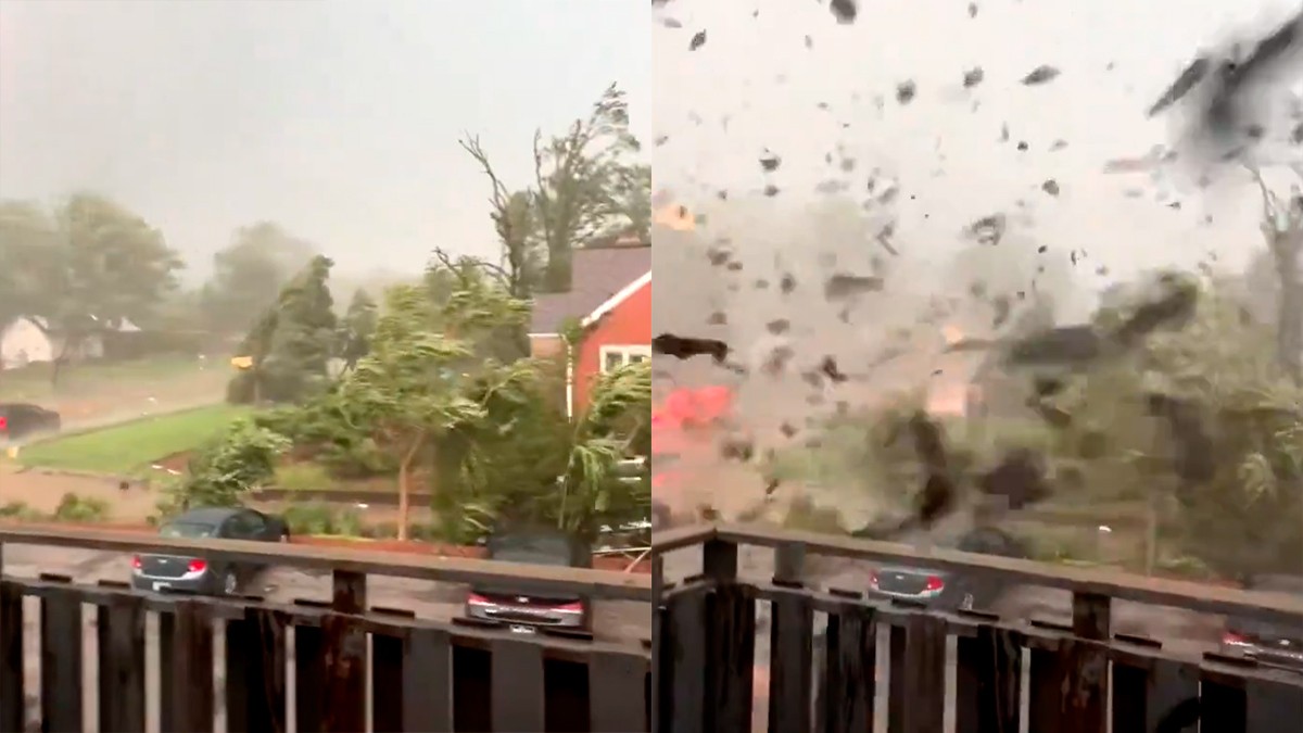 VIDEO Hombre capta el momento en que tornado destroza el techo de su casa