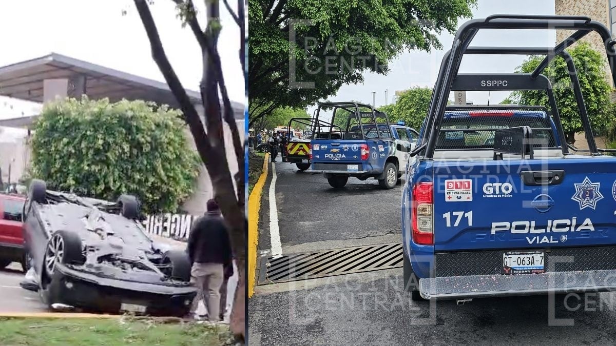 Circulaba por Campestre, pasó por una coladera ¡y de pronto volcó!