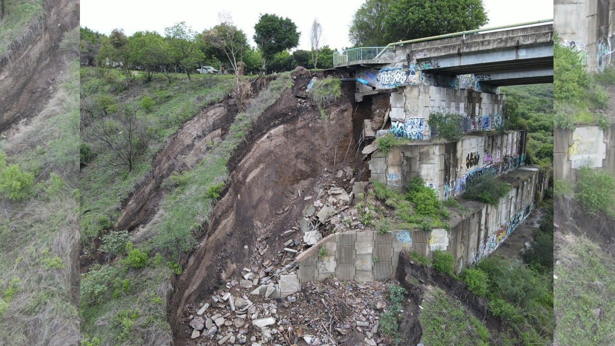 Se registra deslave por lluvias en puente de Cañada del Refugio