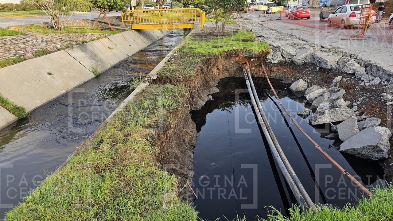Sorprenden tres socavones en Timoteo Lozano después de tormenta