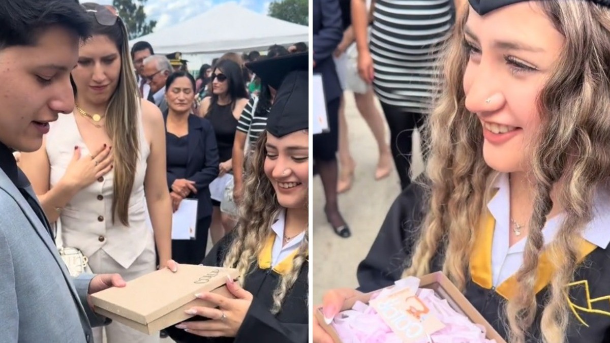 VIDEO Graduada recibe de regalo foto de sus padres fallecidos y su reacción se viraliza