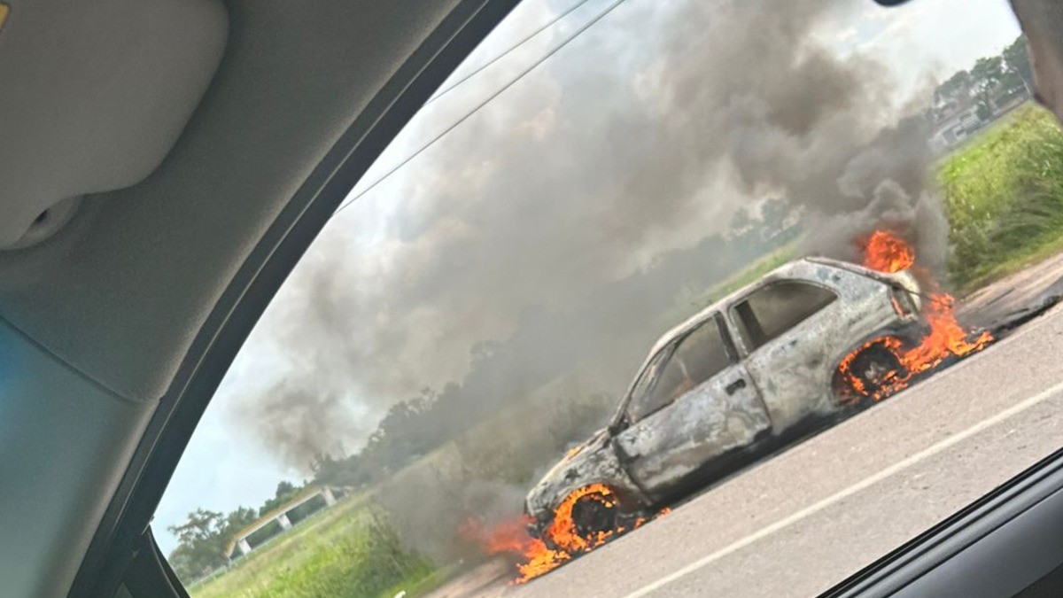 Arde su auto mientras manejaba en la León-Silao, solo pudo ver cómo el fuego lo consumía