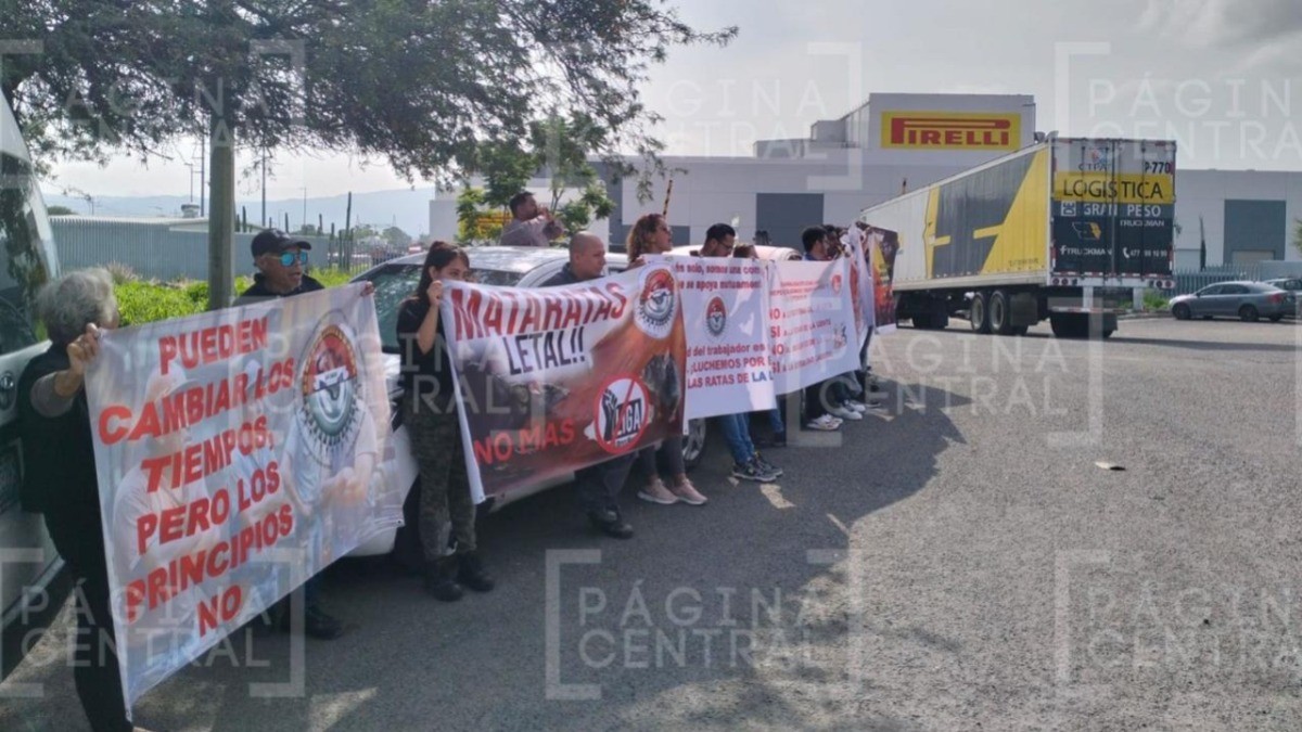 Se manifiestan trabajadores de Goodyear afuera de Pirelli en GPI; advierten de sindicato