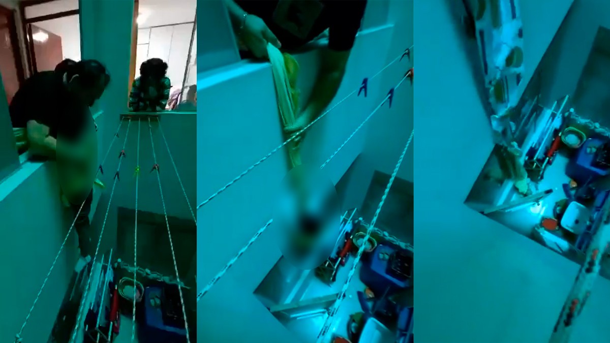 VIDEO Olvida las llaves de su casa y arriesga a su hijo para no ir por el cerrajero