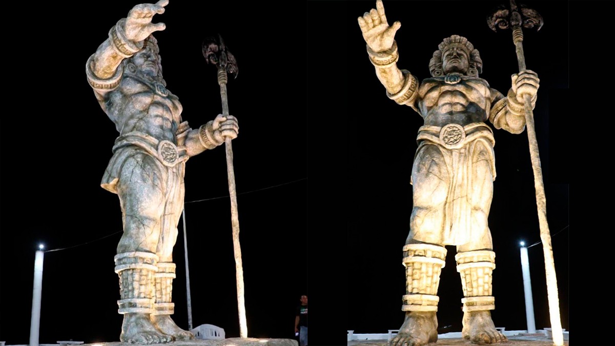 Tras polémica con Poseidón, develan la estatua del dios maya Chaac en Yucatán