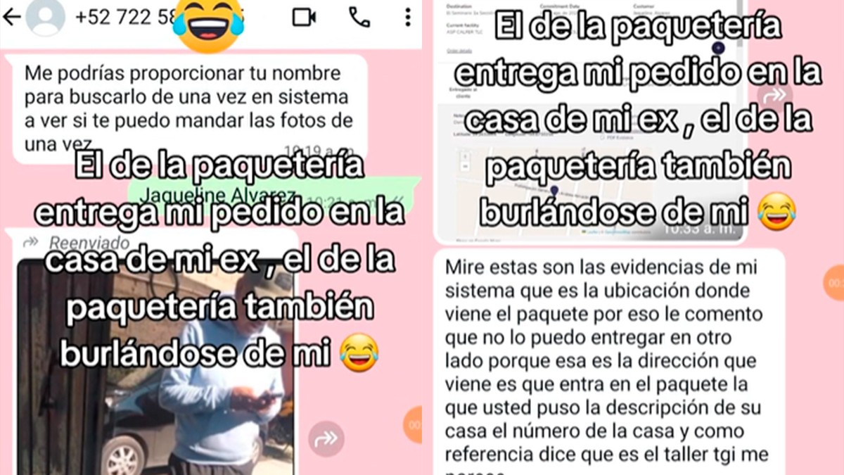 VIDEO Mujer manda paquete a la casa de su ex por error y el repartidor se burla de ella