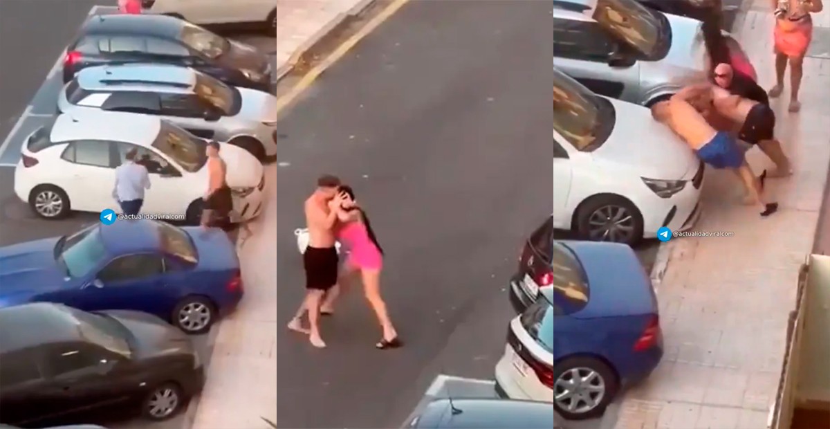 VIDEO Hombre descubrió infidelidad de su novia y se desquitó con quién se le acercara