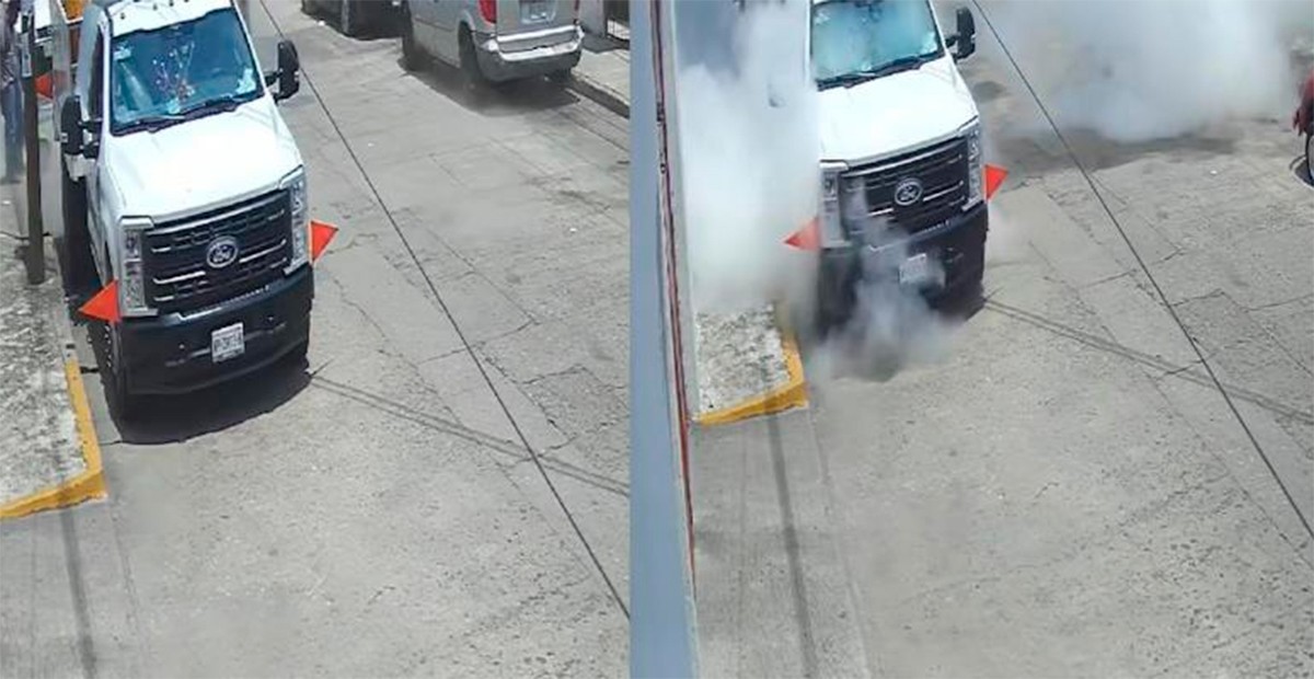 VIDEO Le explota tanque de gas a un repartidor cuando lo acomodaba en el camión