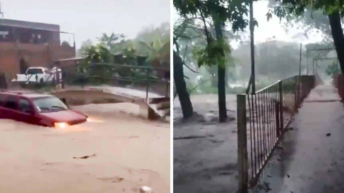 VIDEO Vehículos arrastrados y casas bajo el agua: lluvias provocan fuerte inundación