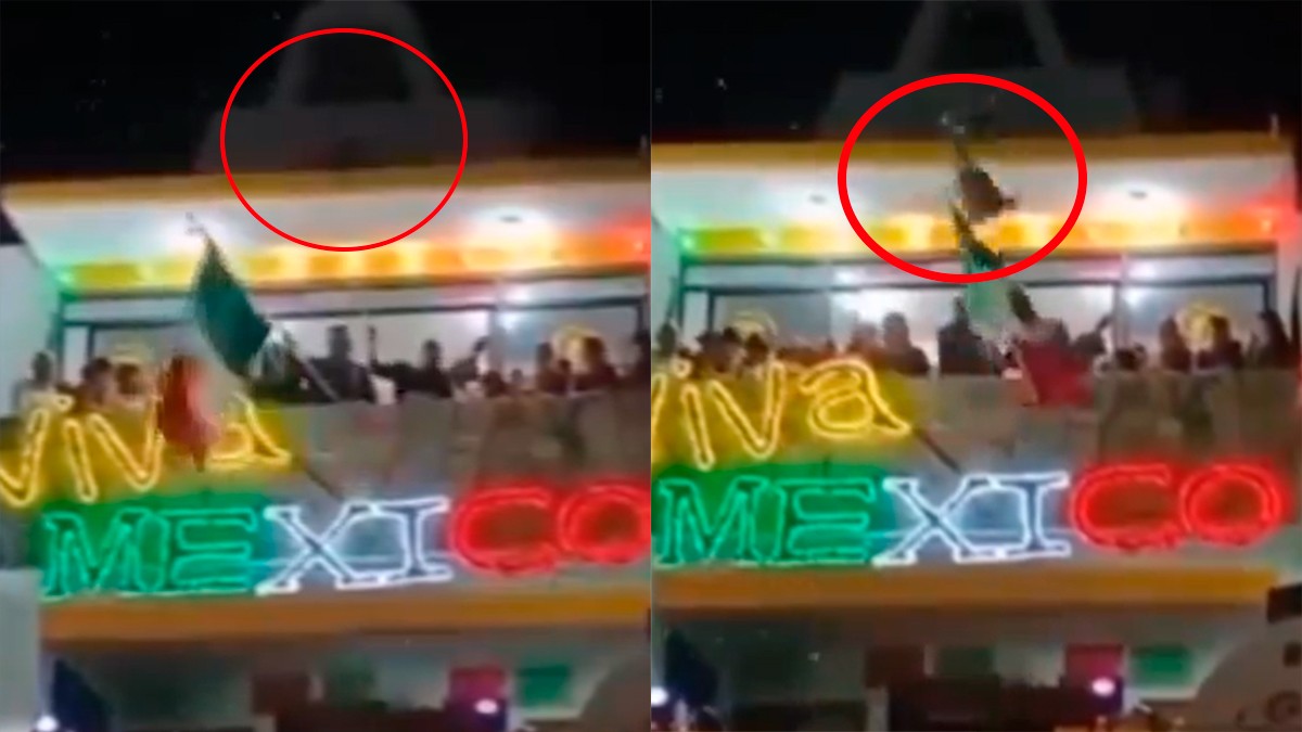VIDEO En pleno Grito de Independencia, se cae campana mientras la tocaban
