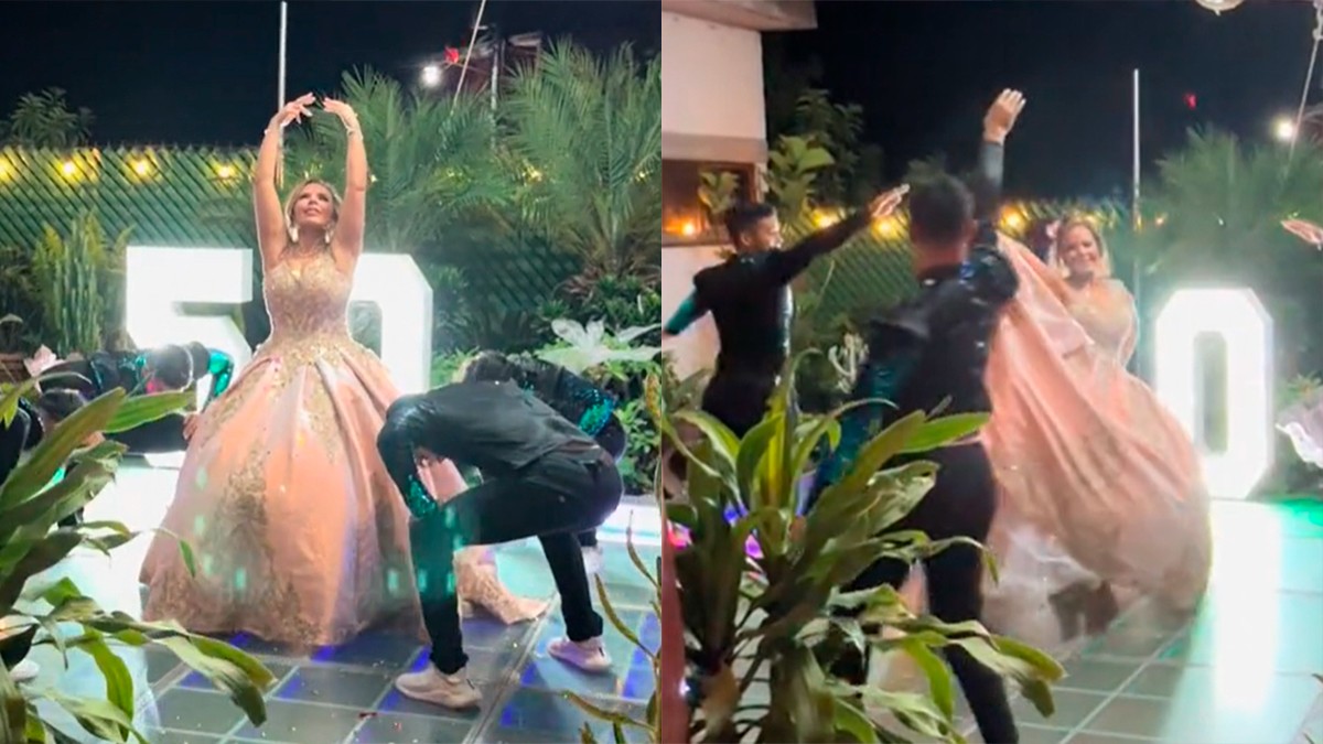 Mujer cumplió 50 años y logró su sueño al festejarse como quinceañera