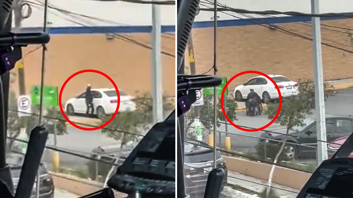 VIDEO ¡Atrapado! Captan a limosnero con falsa discapacidad caminando y manejando un auto