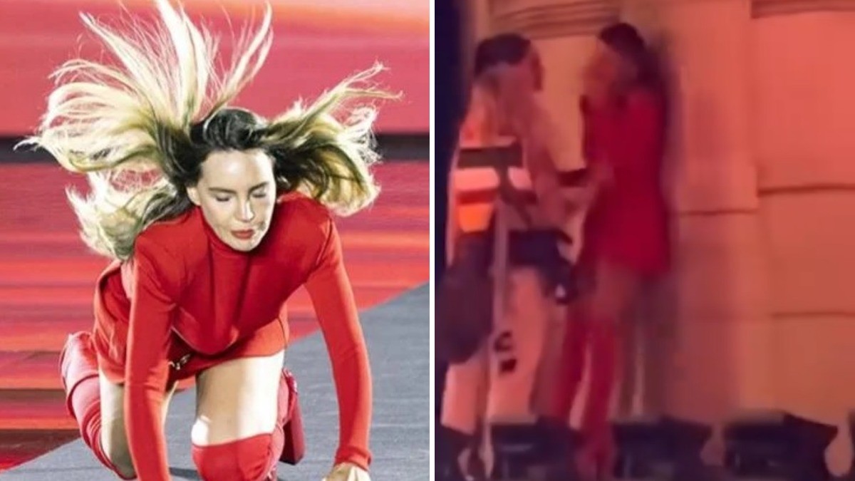 VIDEO Captan a Belinda inconsolable minutos después de caer en el Fashion Week de París