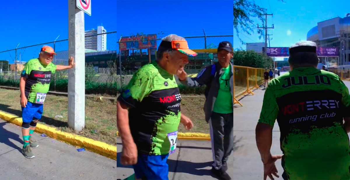 VIDEO ¡Se vale llorar! Alientan a señor de 84 años a llegar a la meta del maratón de León