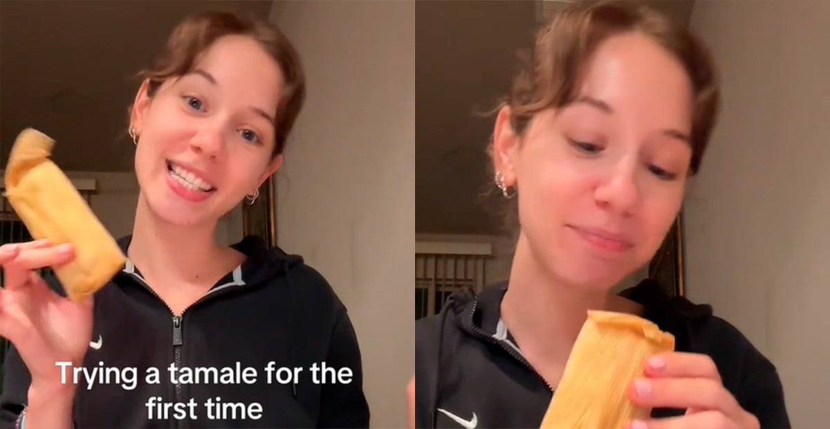 VIDEO Joven estadounidense se graba comiendo un tamal por primera vez y esto ocurrió