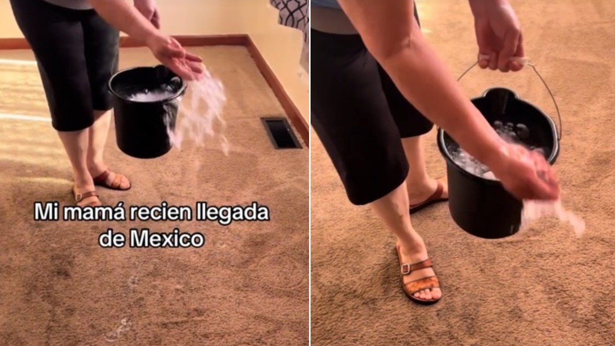 VIDEO Madre mexicana se vuelve viral por su forma de lavar las alfombras en EU