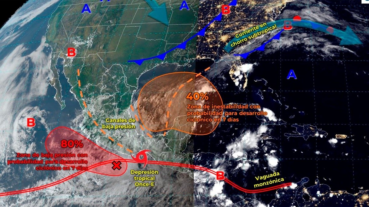 ¿Seguirán las lluvias?, SMN alerta de tres posibles ciclones que amenazan a México
