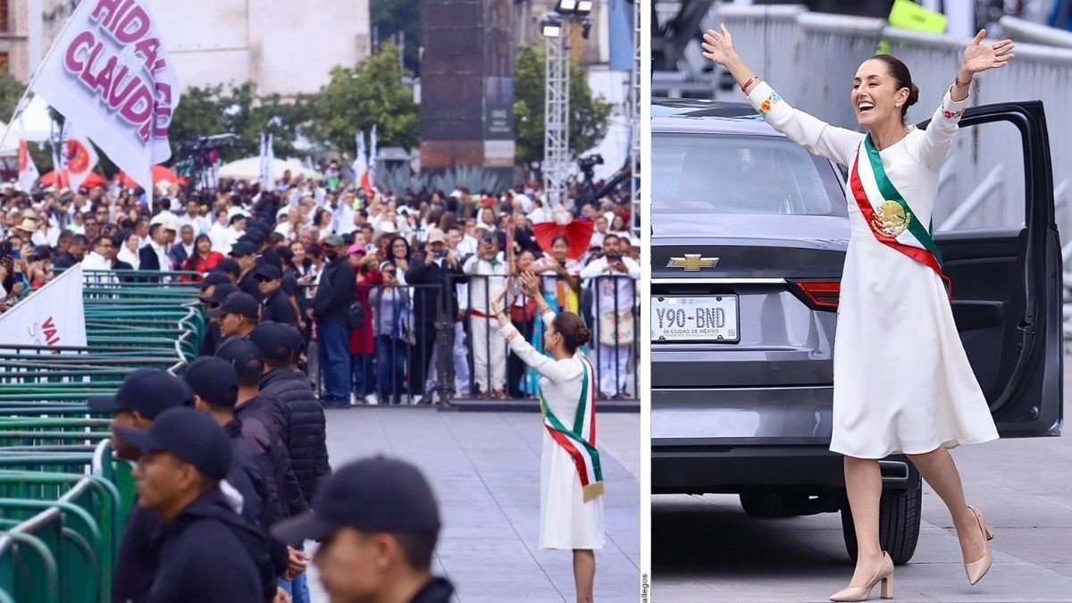 Entra Sheinbaum a Palacio; ofrece comida