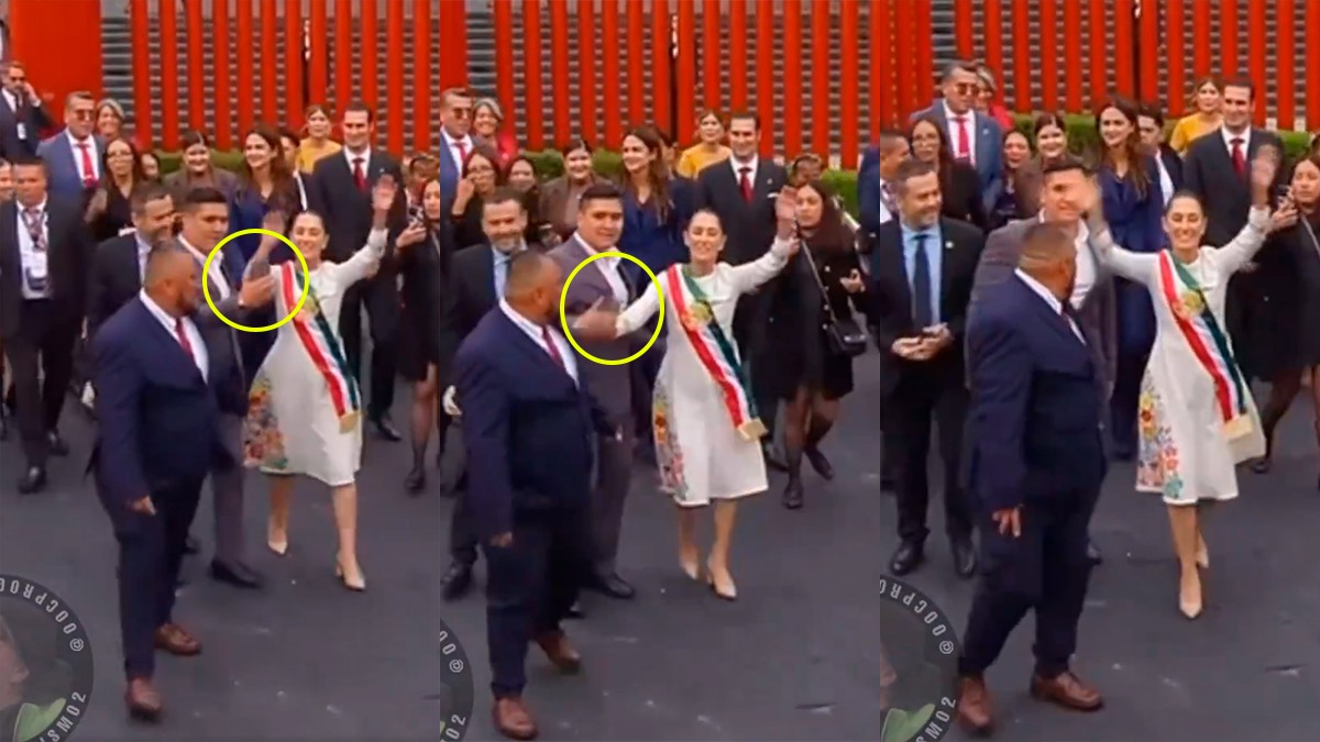 VIDEO Así aventó Claudia Sheinbaum la mano de un diputado que quería una selfie con ella